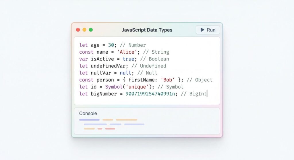 javascript data types